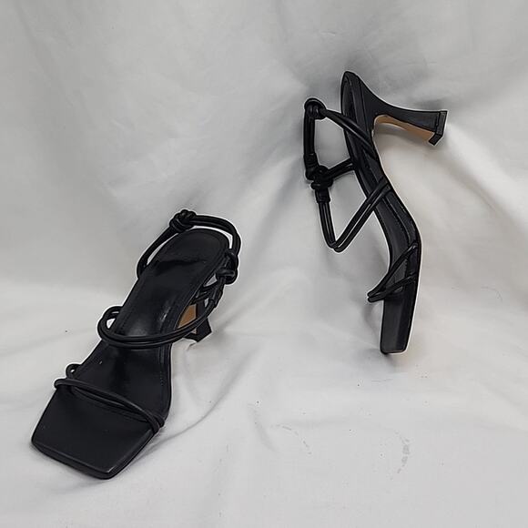 š„MARC FISHERš„PADDED CALINDA BLACK ANKLE STRAP HEELED SANDALS WOMENS 5 NWOB - Picture 16 of 16